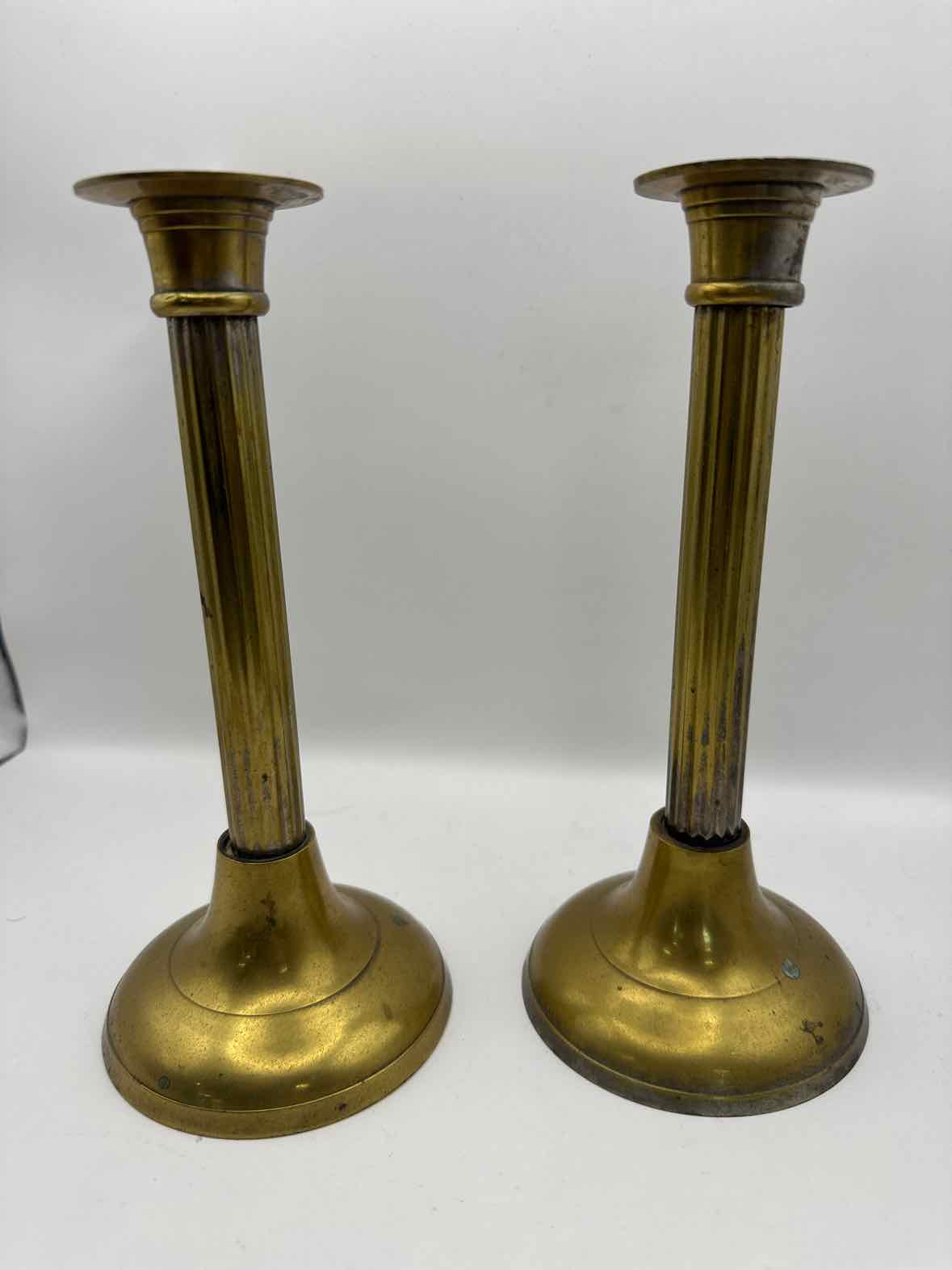MCM Brass Candlestick Pair