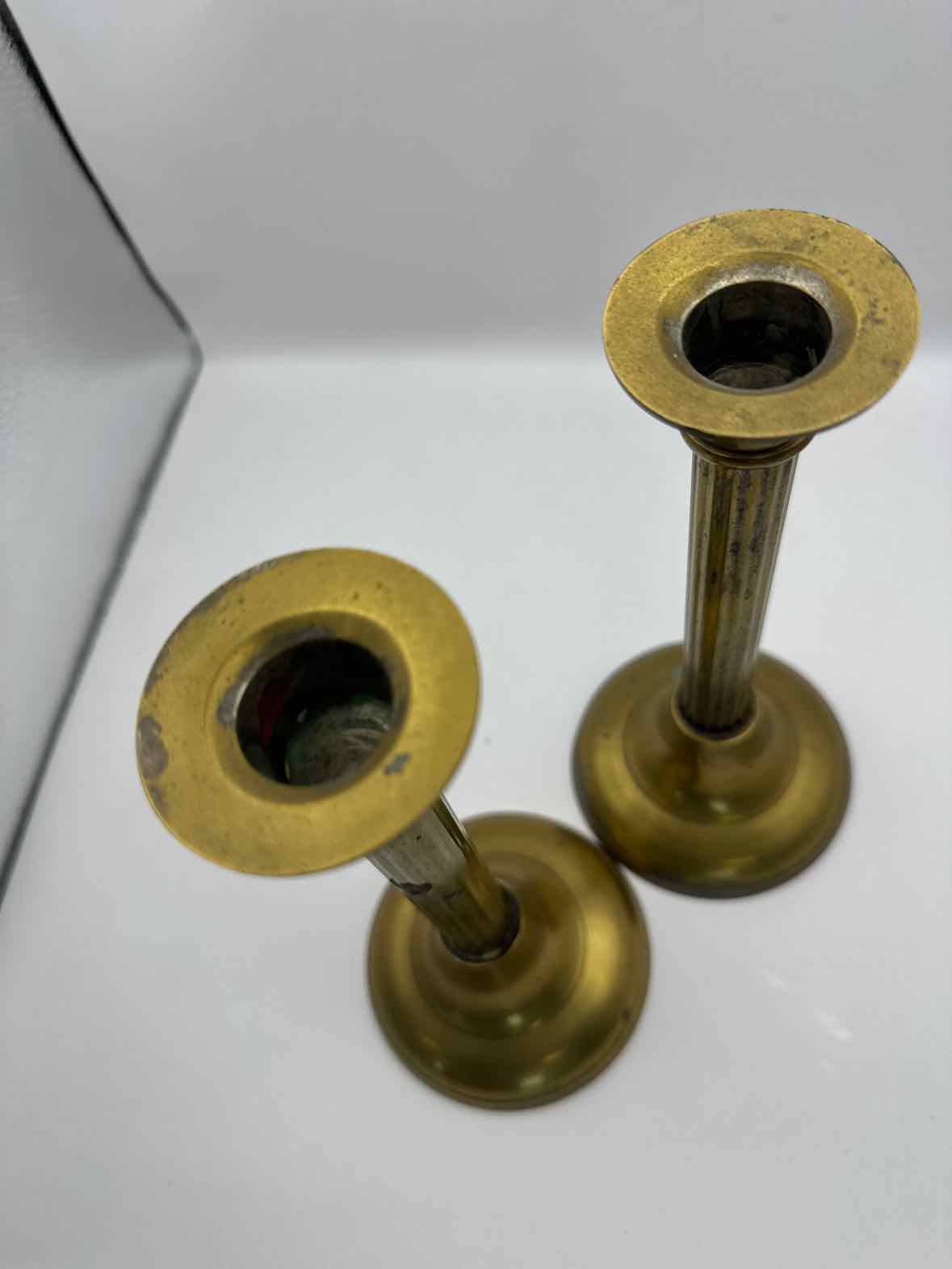 MCM Brass Candlestick Pair