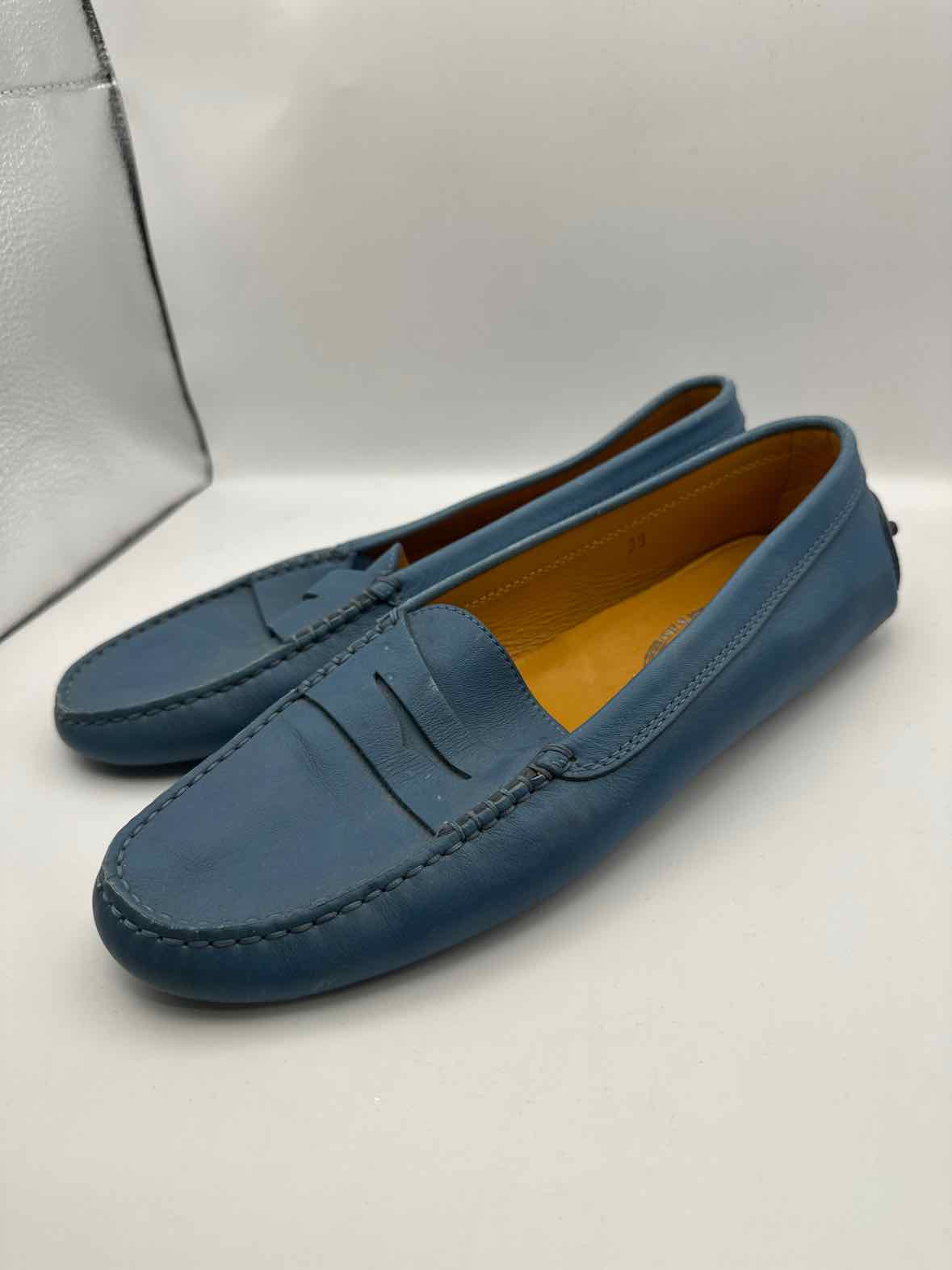 Vintage Tod's Blue Leather Loafers