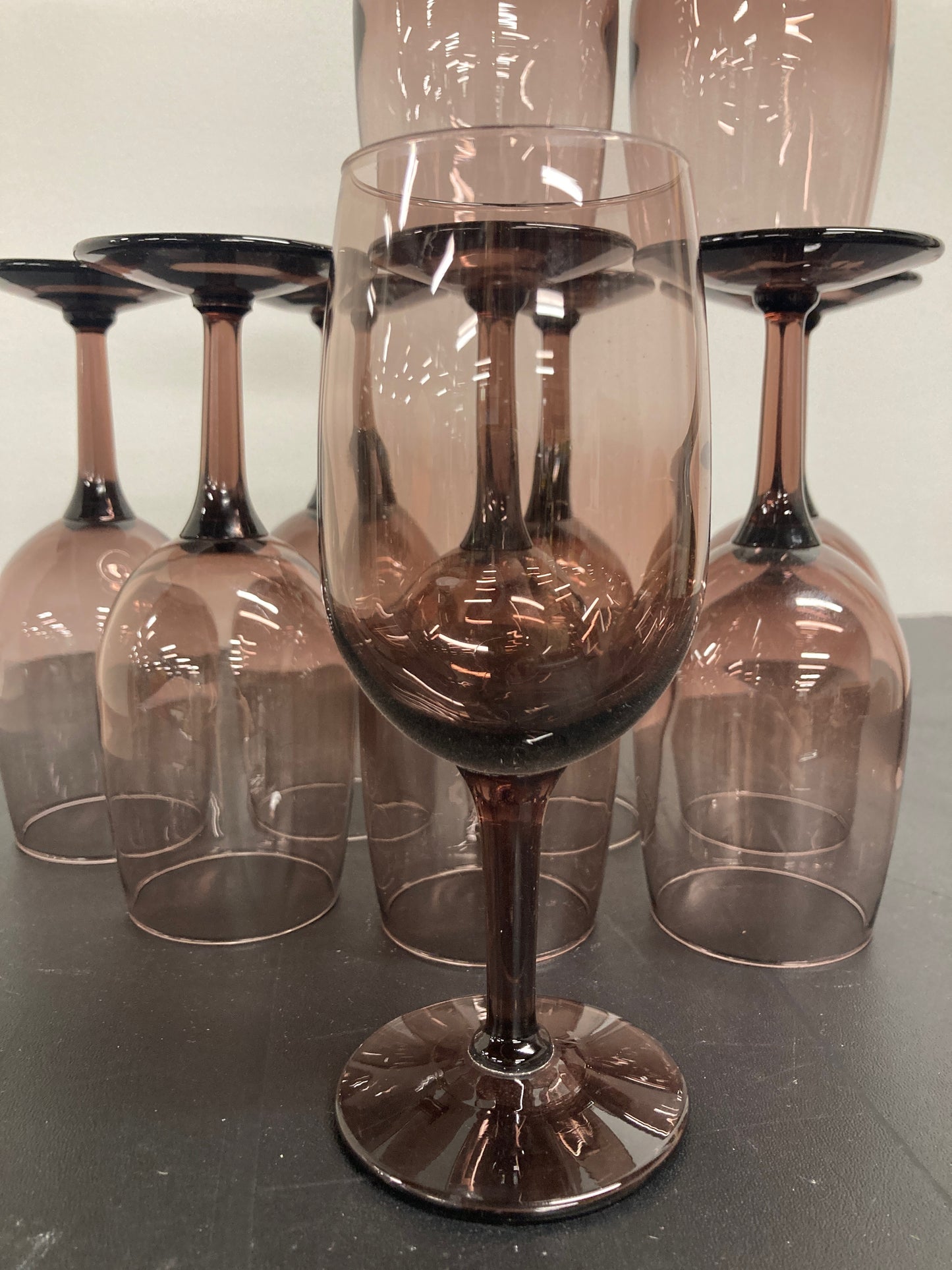 Set of 10 Vintage Purple Wine Glasses