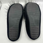 Vintage Black Velvet Slippers with Fuzzy Toe