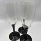 3 wine glass with black stem