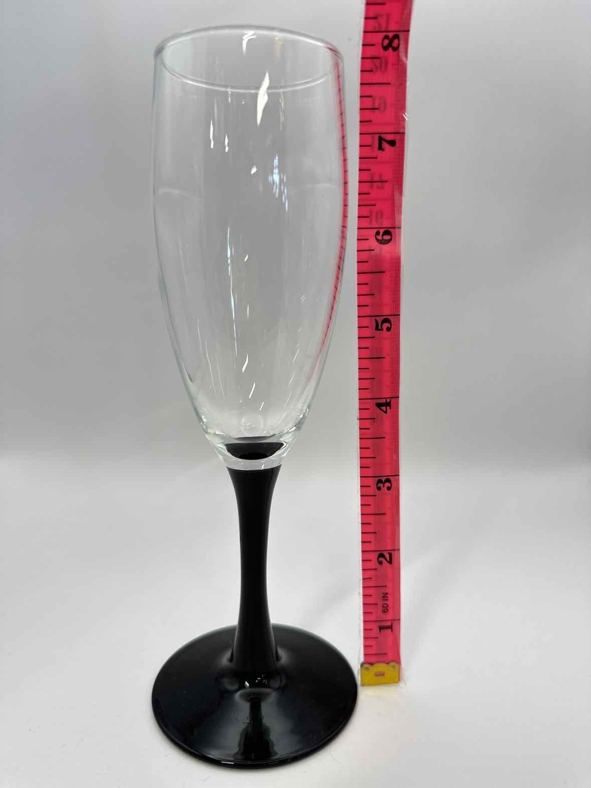 3 wine glass with black stem